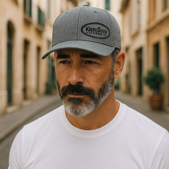 Kirby Smith Machinery Embroidered Trucker Hat Cap Snapback Gray Mesh Back - Picture 1 of 7